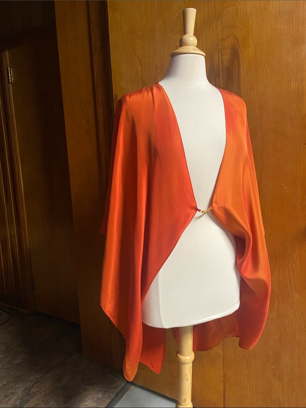 NATALIA ROMANO Fairy Flame Orange Cape Shaw Silk One Size Be Your Own Super Hero - Picture 5 of 6